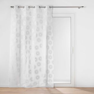 Rideau Voilage à Oeillets "lison" 140x240cm Argent