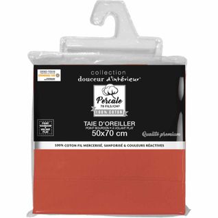Taie D'oreiller "percaline" 50x70cm Terracotta