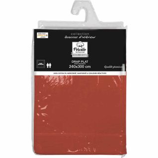 Drap Plat "percaline" 240x300cm Terracotta