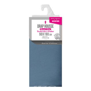 Drap Housse Microfibre Oscar Bleu 90x190 Cm