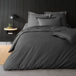 Housse De Couette "percaline" 220x240cm Gris Acier