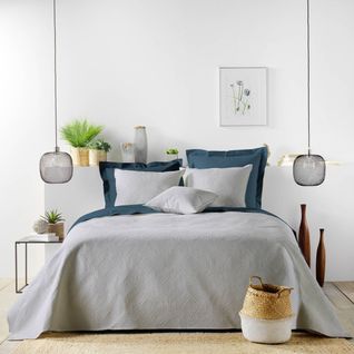 Couvre-lit et 2 Housses De Coussin "romane" 220x240cm Gris