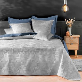 Couvre-lit et 2 Housses De Coussin "solange" 220x240cm Gris