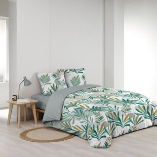 Parure De Lit 3 Pièces "louna" 240x220cm Vert