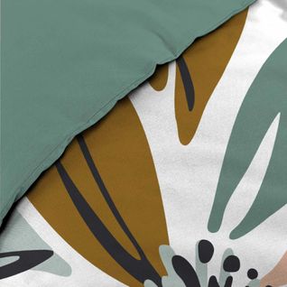 Parure De Lit En Coton Motif Floral Avec Double Face Imprimée - 240x220 Cm - Vert