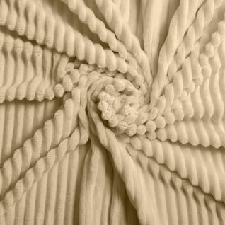 Parure De Lit En Flanelle Relief Unie Avec Fermeture Zippée - 240x220 Cm - Sable