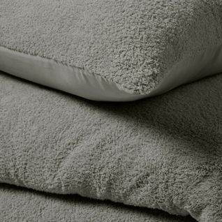 Parure De Lit En Bouclette Unie - 240x220 Cm - Gris Anthracite