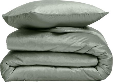 Parure De Lit En Velours Uni - 240x220 Cm - Kaki