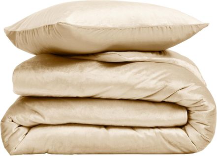 Parure De Lit En Velours Uni - 240x220 Cm - Sable