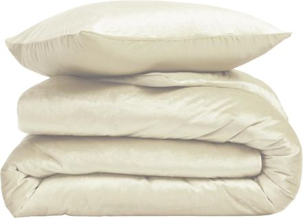Parure De Lit En Velours Uni - 240x220 Cm - Naturel