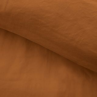 Housse De Couette 240 X 220 Cm Microfibre Unie Lavée – Liam Caramel – 2 Taies Incluses