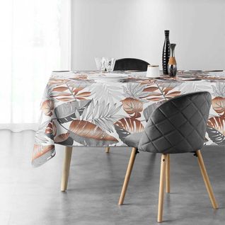Nappe Imprimée "alianor" 150x240cm Gris et Blanc