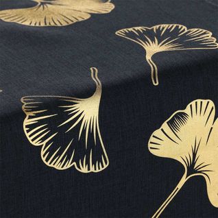 Nappe et Chemin De Table "euphoria" 140x250cm Blanc et Noir