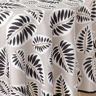 Nappe Antitache Ronde Imprimé "alma" 180cm Noir