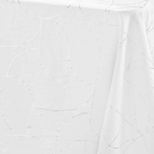 Nappe Antitache "louxor" 140x240cm Blanc et Argent
