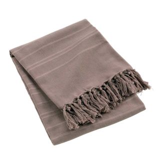 Jeté De Canapé à Franges "lilia" 220x240cm Taupe