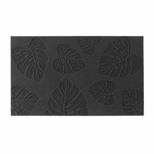 Tapis D'entrée à Motifs "palmeraie" 45x75cm Noir