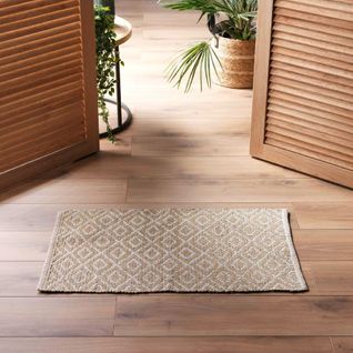 Tapis Lazaro Tissé Losanges - 50x80 Cm - Naturel