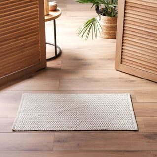 Tapis Flavio Tissé Avec Reliefs - 50x80 Cm - Naturel