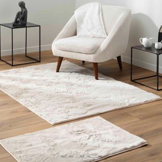 Tapis Feline Imitation Fourrure - 120x170 Cm - Naturel