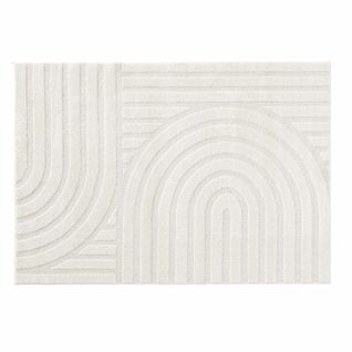 Tapis Rectangle 120 X 170 Cm – Uni Relief – Modèle Maximus – Coloris Ivoire