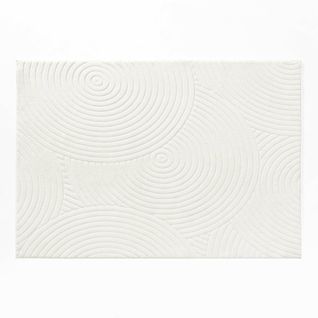 Tapis Rectangle 120 X 170 Cm – Uni Relief – Modèle Lazio – Coloris Ivoire