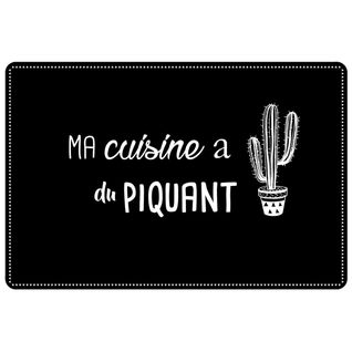 Set De Table "cuisine Cactus" 28x43cm Noir