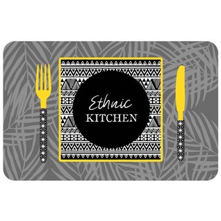 Set De Table Imprimé "ethnic Kitchen" 28x44cm Gris