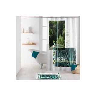 Rideau De Douche "green Nature" 180x200cm Blanc