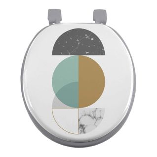 Abattant Wc Imprimé "geomarbre" 47cm Bleu