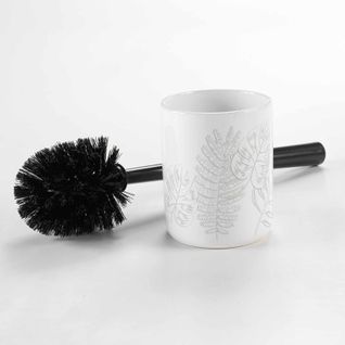 Brosse Wc Imprimée - 10x37 Cm - Gris