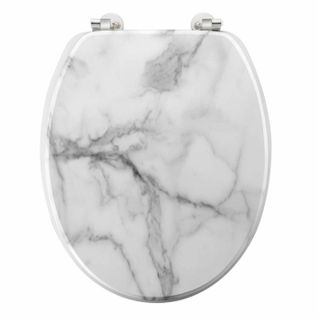 Abattant Wc Imprimé "effet Marbre" 46cm Blanc