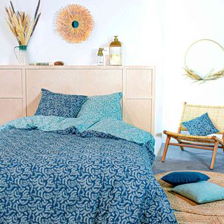 Parure De Lit Kanpur Kerala Imprimé Vert Bohème 240x220 Cm