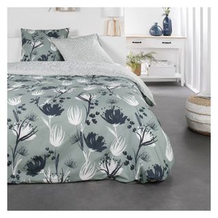 Parure De Lit 2 Personnes Imprimé Floral Coton Sunshine Ila Vert