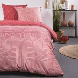 Parure De Lit - Sunshine - 2 Personnes - 220x240 Cm - Coton - Rouge - Autres Motifs