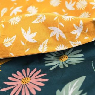 Parure De Lit - Sunshine - Jaune - 100% Coton - 57 Fils - 2 Personnes - 260x240 Cm