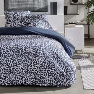 Parure De Lit Imprimé Graphique Coton Sunshine Sofia Bleu Marine