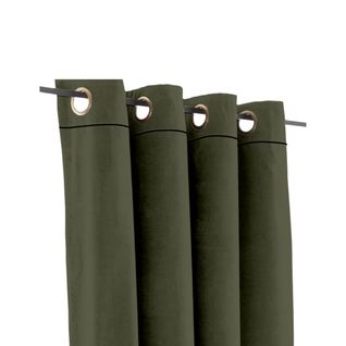 Rideau En Velours Occultant Et Isolant Uni Moka Vert