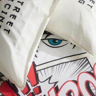 Parure De Lit - Java - 2 Personnes - 240x220 Cm - Coton - Imprimé Street Racing - Blanc