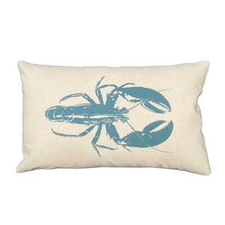 Coussin Rectangulaire Imprimé Coton Beach House Homard Bleu