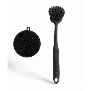 Brosse Et Éponge à Vaisselle En Silicone Kitchen Noir