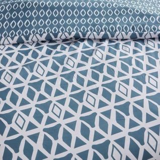 Parure De Lit - Crazy - Imprimé Graphique - 2 Personnes - 220 X 240 Cm - Bleu