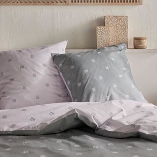 Parure De Lit - Crazy - Imprimé Graphique - 2 Personnes - 220 X 240 Cm - Gris