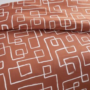 Parure De Lit - Crazy - Imprimé Graphique - 2 Personnes - 220 X 240 Cm - Orange
