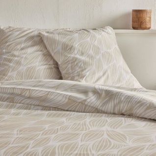 Parure De Lit - Crazy - Imprimé Graphique - 2 Personnes - 220 X 240 Cm - Beige