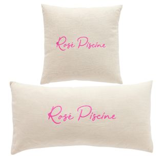 Lot De 2 Coussins Déhoussables Brodés Summer Rose
