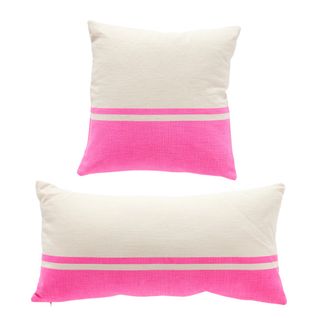 Lot De 2 Coussins Déhoussables Bicolores Summer Rose