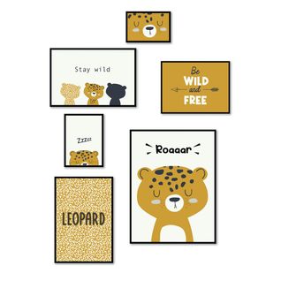 Lot 6 De Cadres Photos Animalier Bois Funny