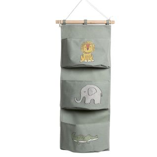 Rangement Mural Tissu Le Roi De La Jungle Gris