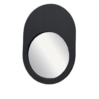 Miroir Mural Ovale En Bois Moka Noir